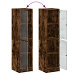 Casa si Gradina - Mobilier - Comode si corpuri - Comode - Dulap cu usi din sticla, stejar fumuriu, 35x37x142 cm - Infinity.ro