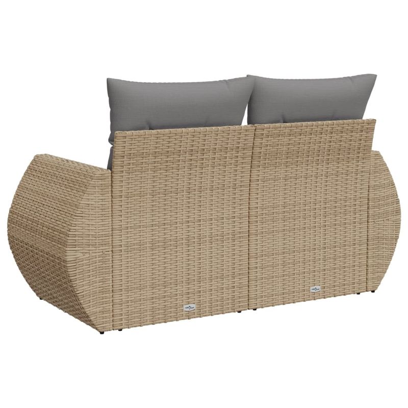 Casa si Gradina - Gradina si terasa - Mobilier exterior - Canapele si fotolii gradina - Canapea de gradina cu perne, 2 locuri, bej, poliratan - Infinity.ro