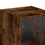 Casa si Gradina - Mobilier - Comode si corpuri - Comode - Dulap cu usi din sticla, stejar fumuriu, 35x37x142 cm - Infinity.ro