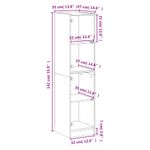 Casa si Gradina - Mobilier - Comode si corpuri - Comode - Dulap cu usi din sticla, stejar fumuriu, 35x37x142 cm - Infinity.ro