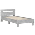 Casa si Gradina - Mobilier - Paturi si accesorii - Paturi - Cadru de pat cu tablie, gri beton, 75x190 cm, lemn prelucrat - Infinity.ro