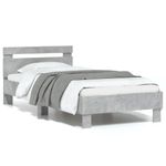Casa si Gradina - Mobilier - Paturi si accesorii - Paturi - Cadru de pat cu tablie, gri beton, 75x190 cm, lemn prelucrat - Infinity.ro