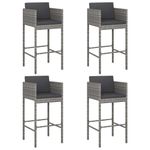 Casa si Gradina - Mobilier - Scaune si fotolii - Scaune - Scaune de bar cu perne, 4 buc., gri, poliratan - Infinity.ro