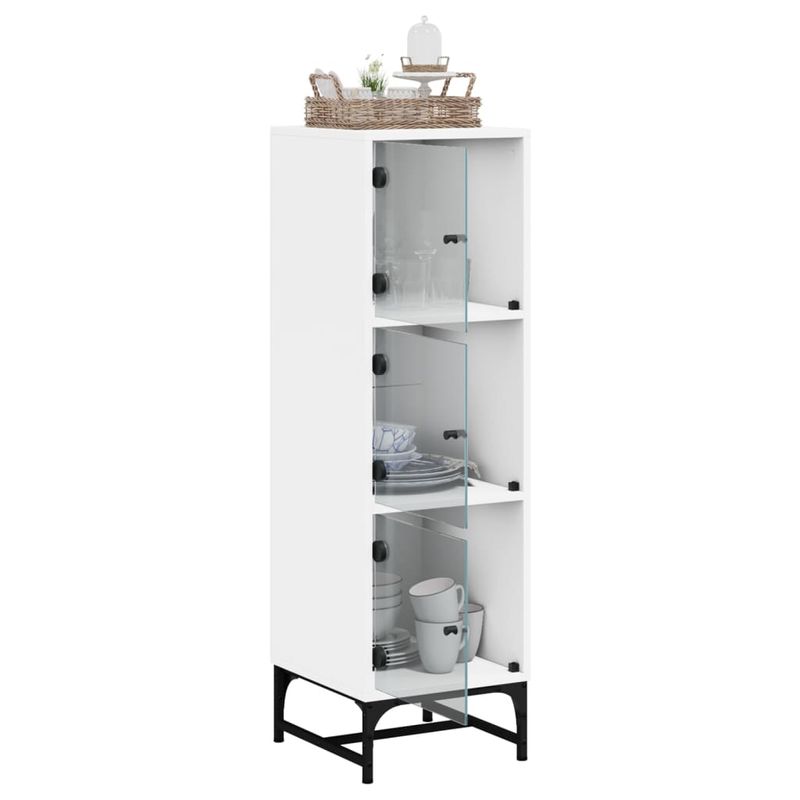Casa si Gradina - Mobilier - Comode si corpuri - Comode - Dulap cu usi din sticla, alb, 35x37x120 cm - Infinity.ro