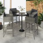 Casa si Gradina - Mobilier - Scaune si fotolii - Scaune - Scaune de bar cu perne, 4 buc., gri, poliratan - Infinity.ro