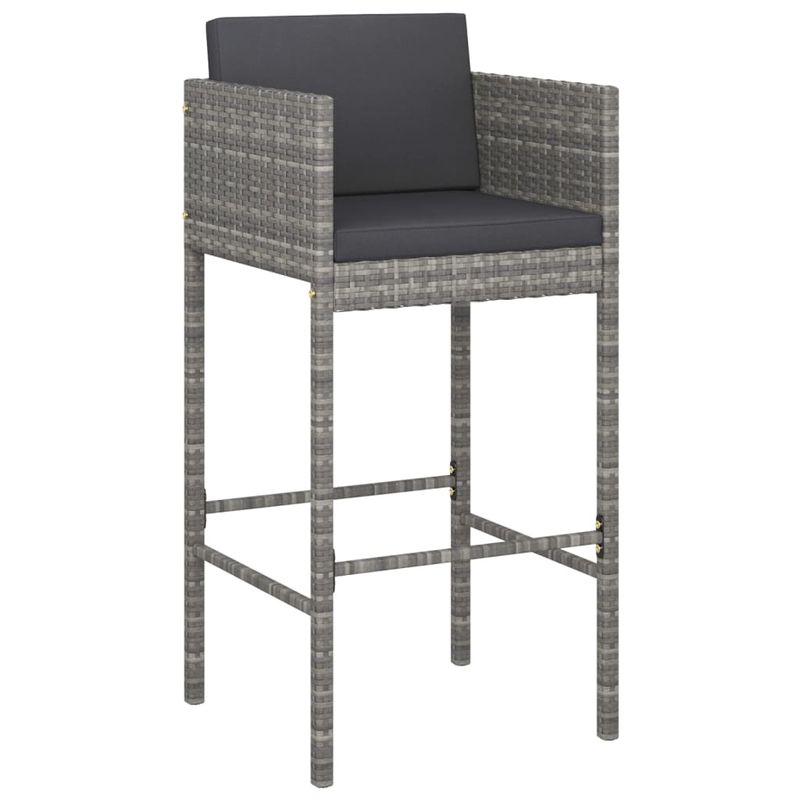 Casa si Gradina - Mobilier - Scaune si fotolii - Scaune - Scaune de bar cu perne, 4 buc., gri, poliratan - Infinity.ro