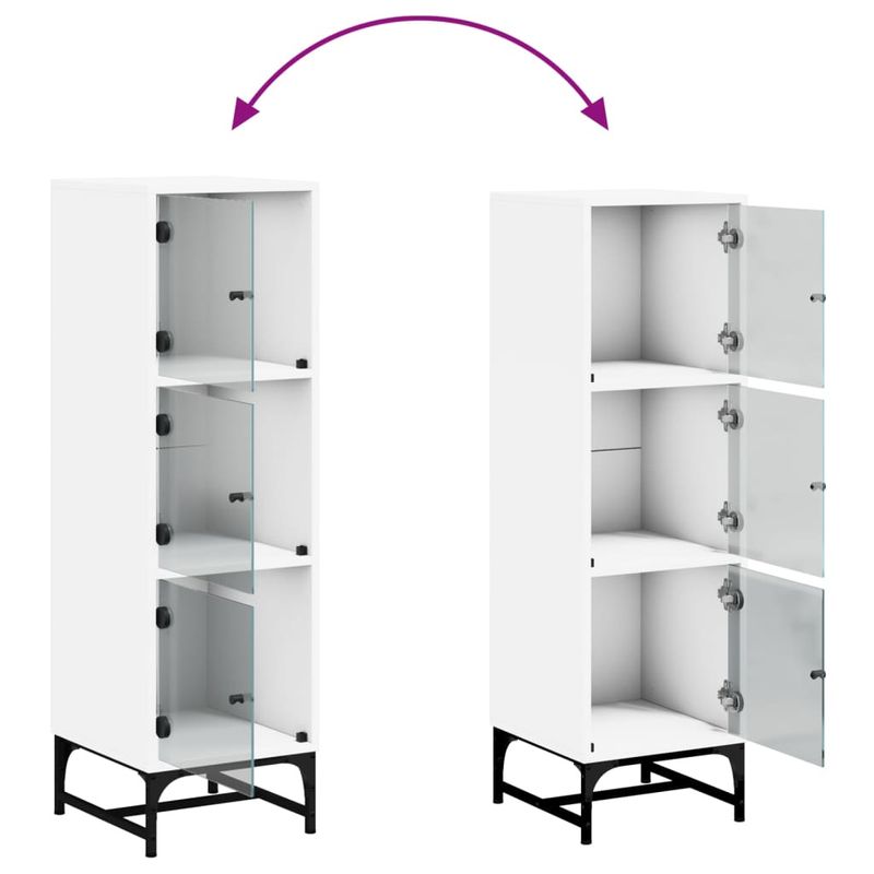 Casa si Gradina - Mobilier - Comode si corpuri - Comode - Dulap cu usi din sticla, alb, 35x37x120 cm - Infinity.ro