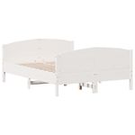 Casa si Gradina - Mobilier - Paturi si accesorii - Paturi - Cadru de pat cu tablie, alb, 140x200 cm, lemn masiv de pin - Infinity.ro