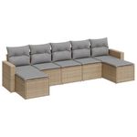 Casa si Gradina - Gradina si terasa - Mobilier exterior - Canapele si fotolii gradina - Set canapele de gradina, 7 piese, cu perne, bej, poliratan - Infinity.ro