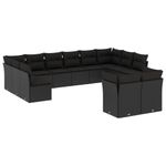 Casa si Gradina - Gradina si terasa - Mobilier exterior - Seturi mobila gradina - Set canapele de gradina, 12 piese, cu perne, negru, poliratan - Infinity.ro