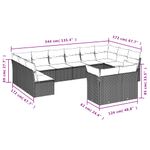 Casa si Gradina - Gradina si terasa - Mobilier exterior - Seturi mobila gradina - Set canapele de gradina, 12 piese, cu perne, negru, poliratan - Infinity.ro