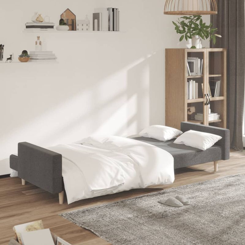 Casa si Gradina - Mobilier - Canapele si coltare - Canapele - Canapea extensibila cu 2 locuri, gri deschis, tesatura - Infinity.ro