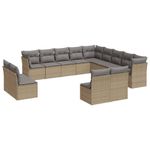 Casa si Gradina - Gradina si terasa - Mobilier exterior - Seturi mobila gradina - Set canapele de gradina, 13 piese, cu perne, bej, poliratan - Infinity.ro