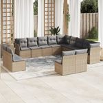 Casa si Gradina - Gradina si terasa - Mobilier exterior - Seturi mobila gradina - Set canapele de gradina, 13 piese, cu perne, bej, poliratan - Infinity.ro