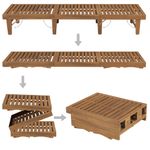 Casa si Gradina - Gradina si terasa - Mobilier exterior - Scaune si sezlonguri gradina - Sezlong de plaja pliabil, lemn masiv de acacia - Infinity.ro