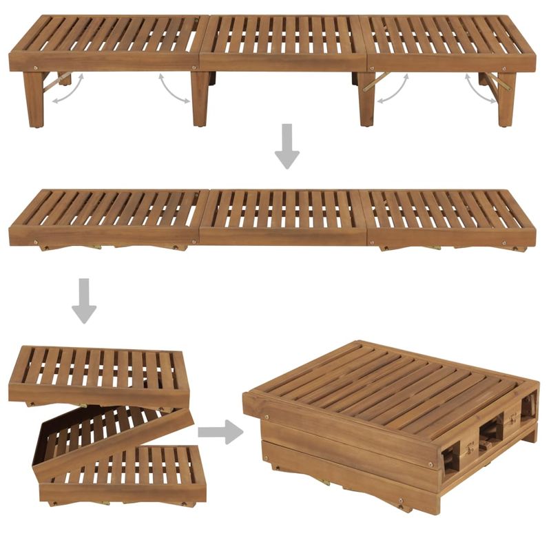 Casa si Gradina - Gradina si terasa - Mobilier exterior - Scaune si sezlonguri gradina - Sezlong de plaja pliabil, lemn masiv de acacia - Infinity.ro