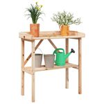 Casa si Gradina - Gradinarit si plante - Plante si ghivece - Ghivece si suporturi - Masa de plante cu raft, 78x38x82,5 cm, lemn masiv de brad - Infinity.ro