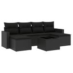 Casa si Gradina - Gradina si terasa - Mobilier exterior - Canapele si fotolii gradina - Set canapele de gradina cu perne, 7 piese, negru, poliratan - Infinity.ro