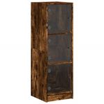 Casa si Gradina - Mobilier - Comode si corpuri - Comode - Dulap cu usi din sticla, stejar fumuriu, 35x37x109 cm - Infinity.ro