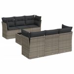 Casa si Gradina - Gradina si terasa - Mobilier exterior - Seturi mobila gradina - Set canapele de gradina, 7 piese, cu perne, gri, poliratan - Infinity.ro