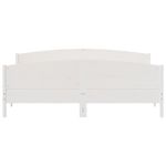 Casa si Gradina - Mobilier - Paturi si accesorii - Paturi - Cadru pat cu tablie 200x200 cm, alb, lemn masiv de pin - Infinity.ro