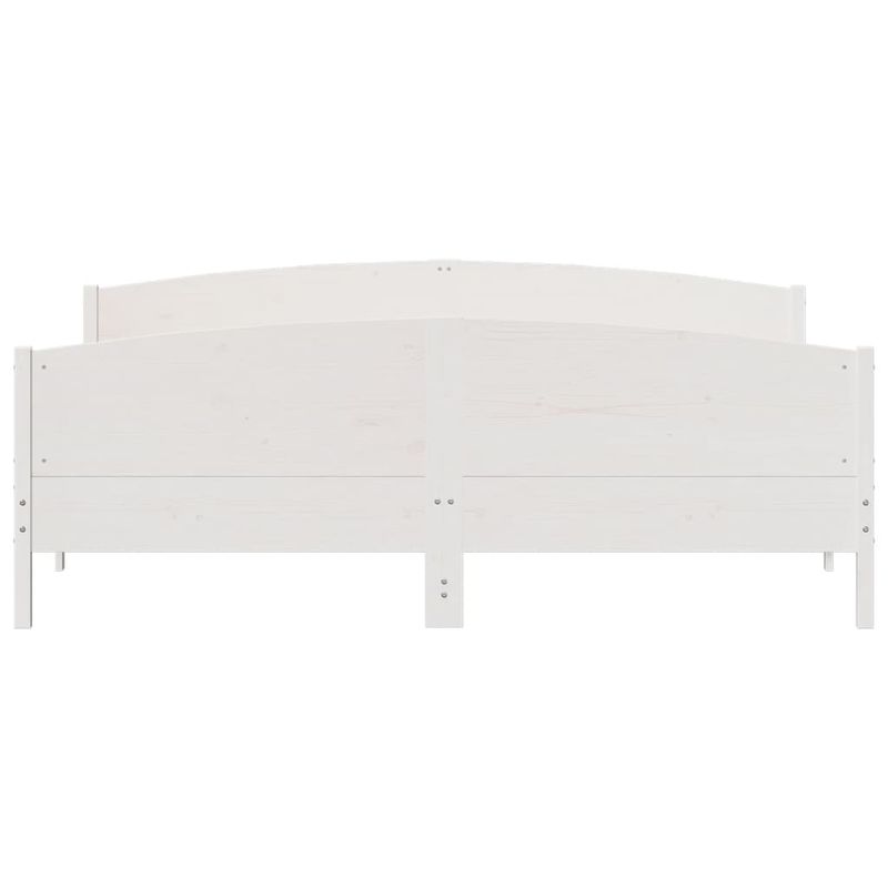Casa si Gradina - Mobilier - Paturi si accesorii - Paturi - Cadru pat cu tablie 200x200 cm, alb, lemn masiv de pin - Infinity.ro