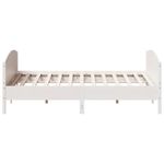 Casa si Gradina - Mobilier - Paturi si accesorii - Paturi - Cadru pat cu tablie 200x200 cm, alb, lemn masiv de pin - Infinity.ro