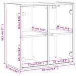 Casa si Gradina - Mobilier - Dulapuri si sifoniere - Dulapuri - Dulap de perete cu usi din sticla, stejar sonoma, 68x37x68,5 cm - Infinity.ro