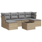 Casa si Gradina - Gradina si terasa - Mobilier exterior - Seturi mobila gradina - Set canapele de gradina, 7 piese, cu perne, bej, poliratan - Infinity.ro