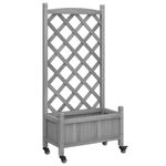 Casa si Gradina - Gradinarit si plante - Plante si ghivece - Ghivece si suporturi - Jardiniera cu spalier și roti, lemn masiv de brad, mărime 55x29.5x117.5 cm - Infinity.ro