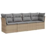 Casa si Gradina - Gradina si terasa - Mobilier exterior - Seturi mobila gradina - Set canapele de gradina, 4 piese, cu perne, bej, poliratan - Infinity.ro