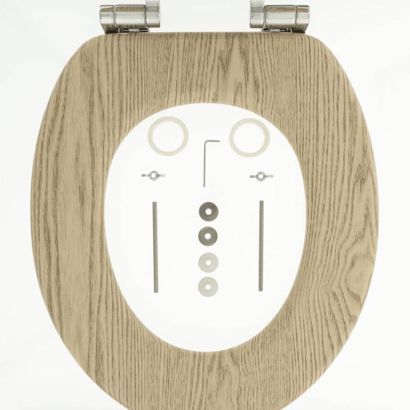 Casa si Gradina/Sanitare/Obiecte sanitare/Vase de toaleta - Tiger Capac WC cu inchidere silentioasa Scaffold, maro, MDF 252022546 - Infinity.ro