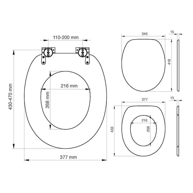 Casa si Gradina/Sanitare/Obiecte sanitare/Vase de toaleta - Tiger Capac WC cu inchidere silentioasa Scaffold, maro, MDF 252022546 - Infinity.ro