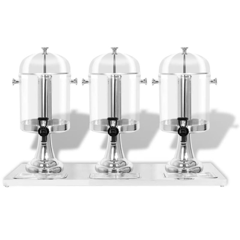 Casa si Gradina - Mobilier - Organizare si depozitare - Dozatoare/dispensere de apa - Dozator triplu de suc, otel inoxidabil, 3 x 8 L - Infinity.ro