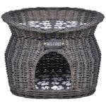 Petshop - Accesorii petshop - Jucarii animale - Ansambluri de joaca - Ansamblu pentru pisici/pat/stalp de zgariat, cu perna, rachita - Infinity.ro