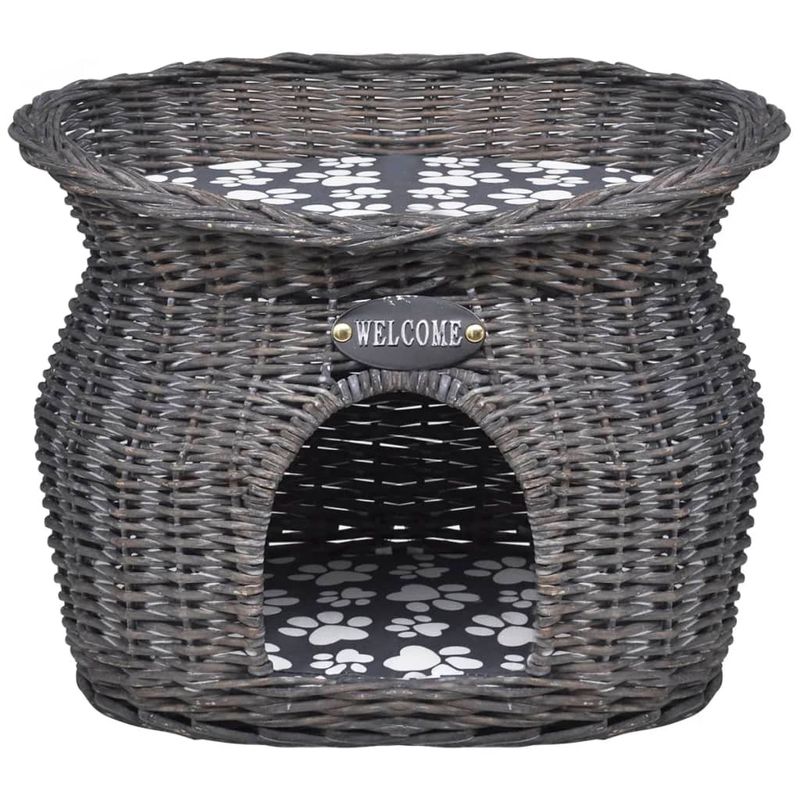 Petshop - Accesorii petshop - Jucarii animale - Ansambluri de joaca - Ansamblu pentru pisici/pat/stalp de zgariat, cu perna, rachita - Infinity.ro