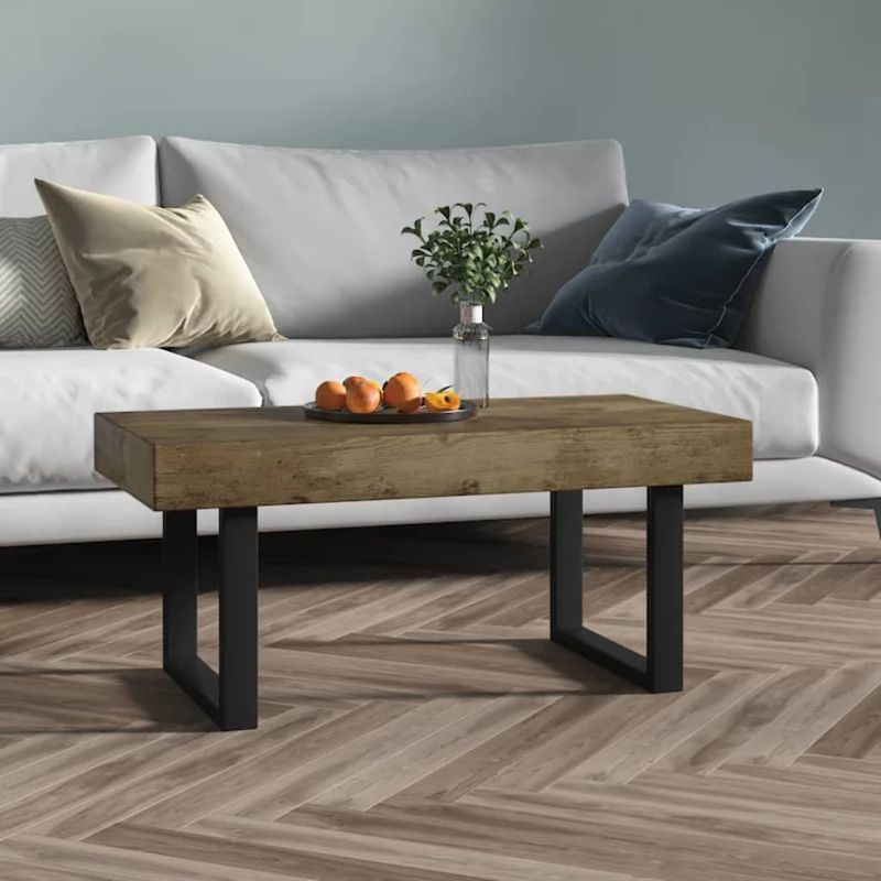 Casa si Gradina - Mobilier - Mese si birouri - Masute de cafea - Masuta de cafea, maro inchis & negru, 90x45x40 cm, MDF si fier - Infinity.ro