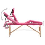 Ingrijire personala si Cosmetice - Sanatate si wellness - Articole wellness - Fotolii de masaj - Masa de masaj pliabila, 4 zone, roz, lemn - Infinity.ro