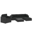 Casa si Gradina - Gradina si terasa - Mobilier exterior - Seturi mobila gradina - Set mobilier de gradina cu perne, 6 piese, negru, poliratan - Infinity.ro