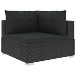 Casa si Gradina - Gradina si terasa - Mobilier exterior - Seturi mobila gradina - Set mobilier de gradina cu perne, 6 piese, negru, poliratan - Infinity.ro