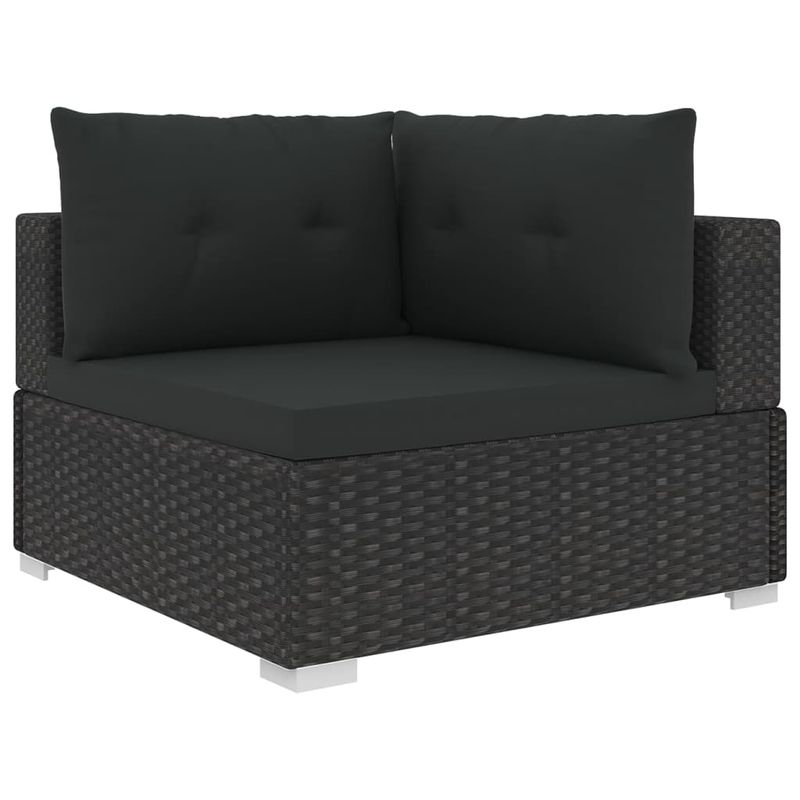 Casa si Gradina - Gradina si terasa - Mobilier exterior - Seturi mobila gradina - Set mobilier de gradina cu perne, 6 piese, negru, poliratan - Infinity.ro