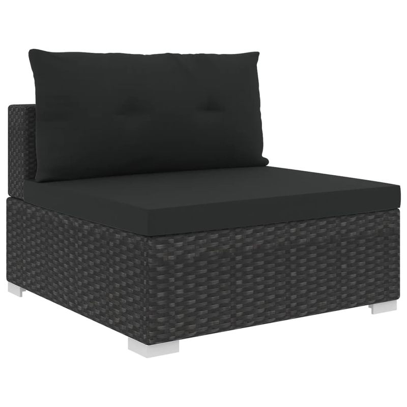 Casa si Gradina - Gradina si terasa - Mobilier exterior - Seturi mobila gradina - Set mobilier de gradina cu perne, 6 piese, negru, poliratan - Infinity.ro