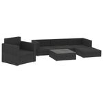 Casa si Gradina - Gradina si terasa - Mobilier exterior - Seturi mobila gradina - Set mobilier de gradina cu perne, 6 piese, negru, poliratan - Infinity.ro