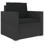 Casa si Gradina - Gradina si terasa - Mobilier exterior - Seturi mobila gradina - Set mobilier de gradina cu perne, 6 piese, negru, poliratan - Infinity.ro