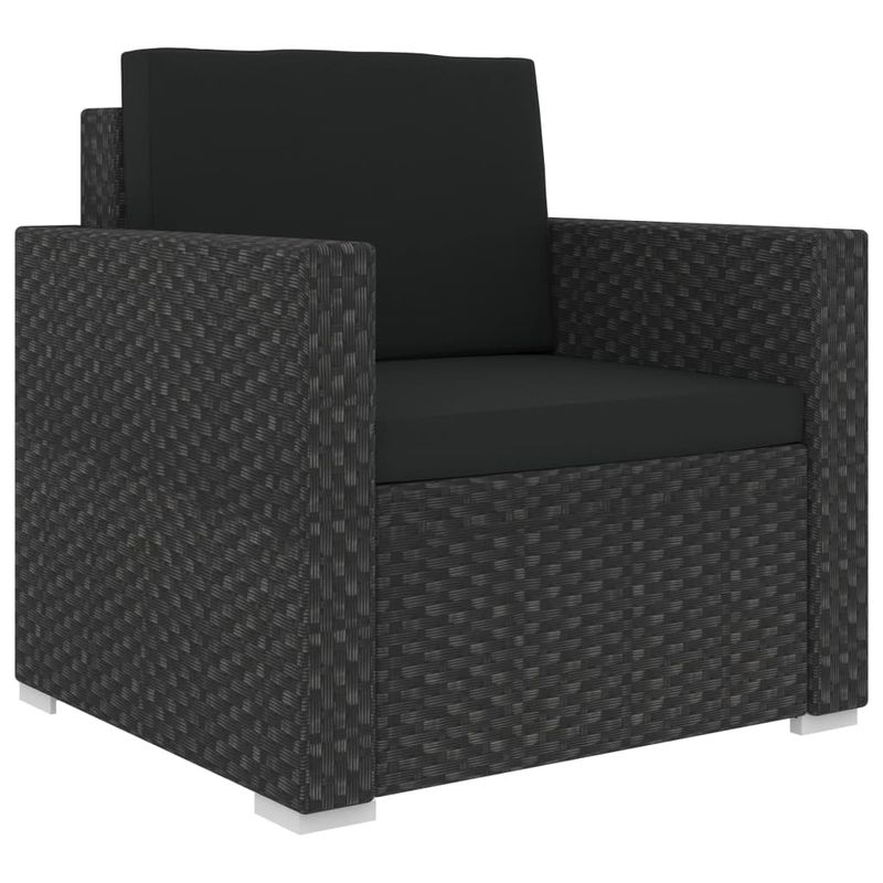 Casa si Gradina - Gradina si terasa - Mobilier exterior - Seturi mobila gradina - Set mobilier de gradina cu perne, 6 piese, negru, poliratan - Infinity.ro