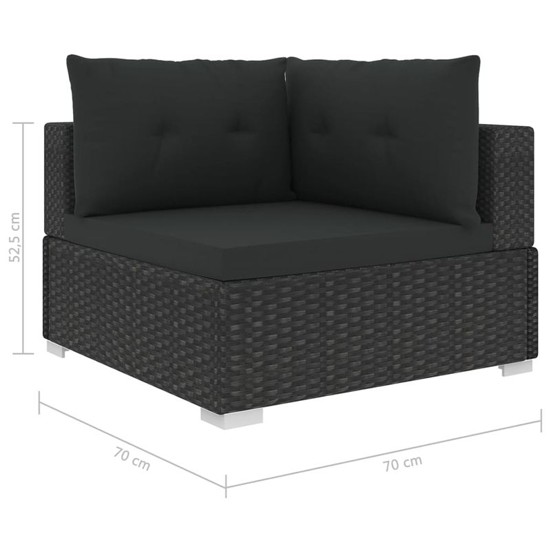 Casa si Gradina - Gradina si terasa - Mobilier exterior - Seturi mobila gradina - Set mobilier de gradina cu perne, 6 piese, negru, poliratan - Infinity.ro