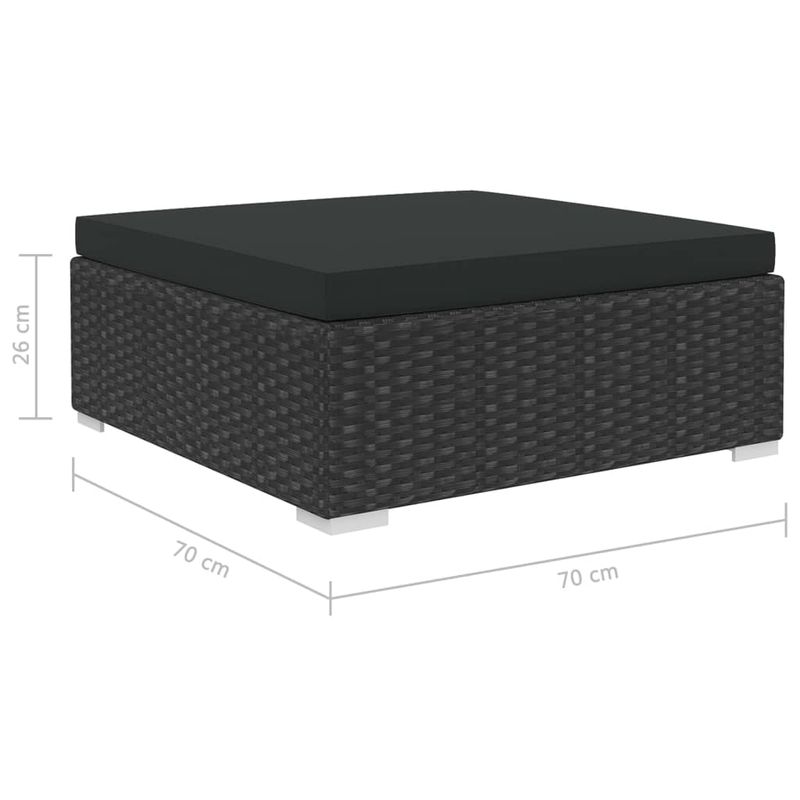 Casa si Gradina - Gradina si terasa - Mobilier exterior - Seturi mobila gradina - Set mobilier de gradina cu perne, 6 piese, negru, poliratan - Infinity.ro