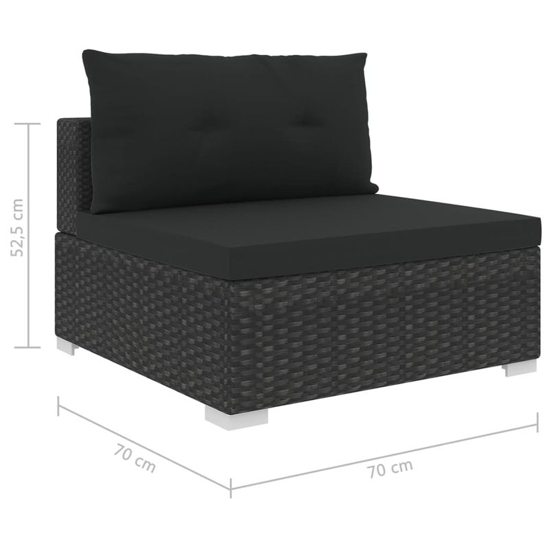 Casa si Gradina - Gradina si terasa - Mobilier exterior - Seturi mobila gradina - Set mobilier de gradina cu perne, 6 piese, negru, poliratan - Infinity.ro
