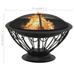 Casa si Gradina/Termice/Sobe, Seminee si accesorii/Seminee - Vatra de foc cu vatrai, 75 cm, otel, XXL - Infinity.ro