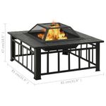 Casa si Gradina - Termice - Sobe, Seminee si accesorii - Seminee - Vatra de foc pentru gradina, cu vatrai, 81x81x47 cm, otel, XXL - Infinity.ro